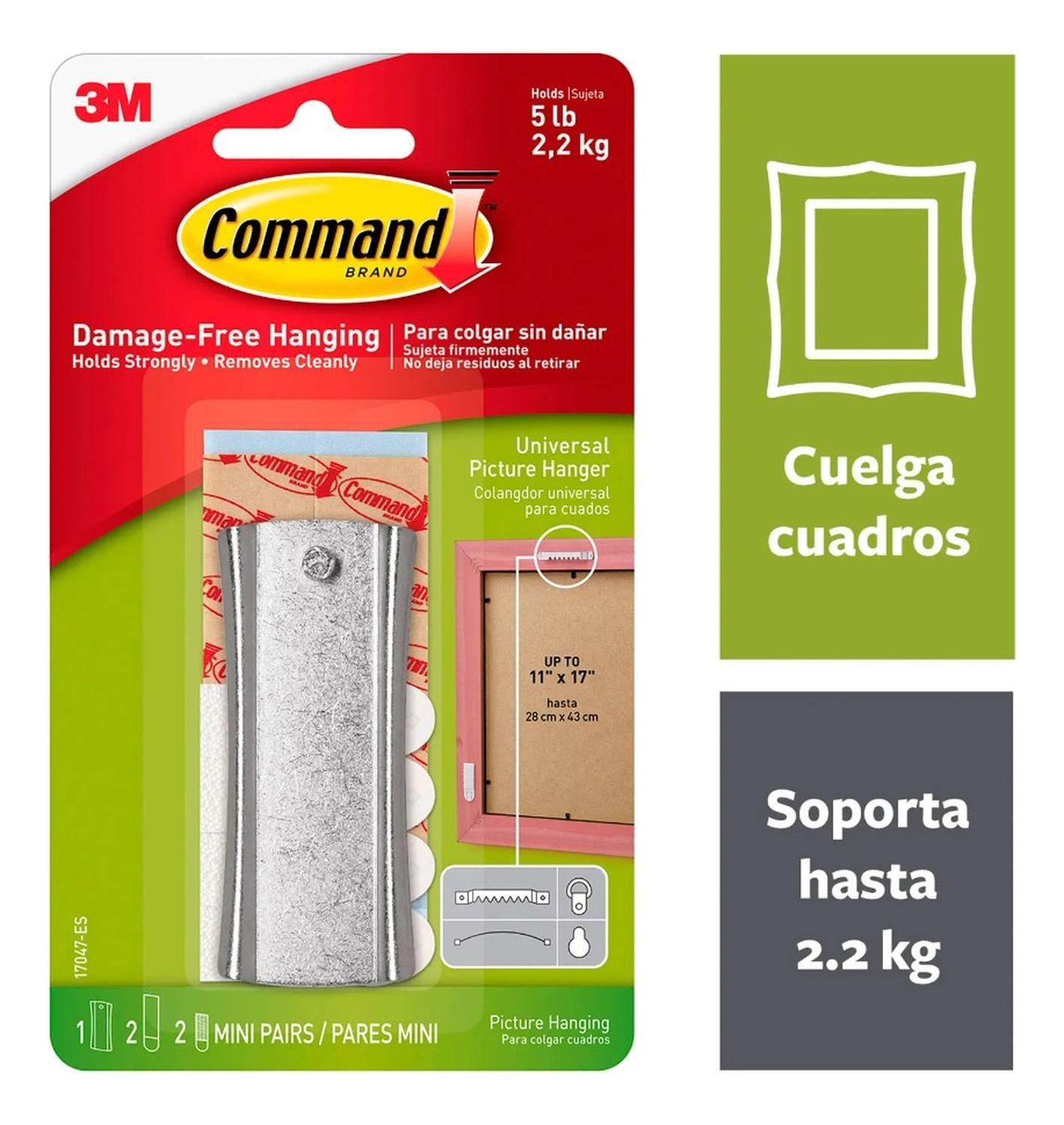 Colgador Cuadro 2.2kg Tiras Estabilizadoras Command 3m-0