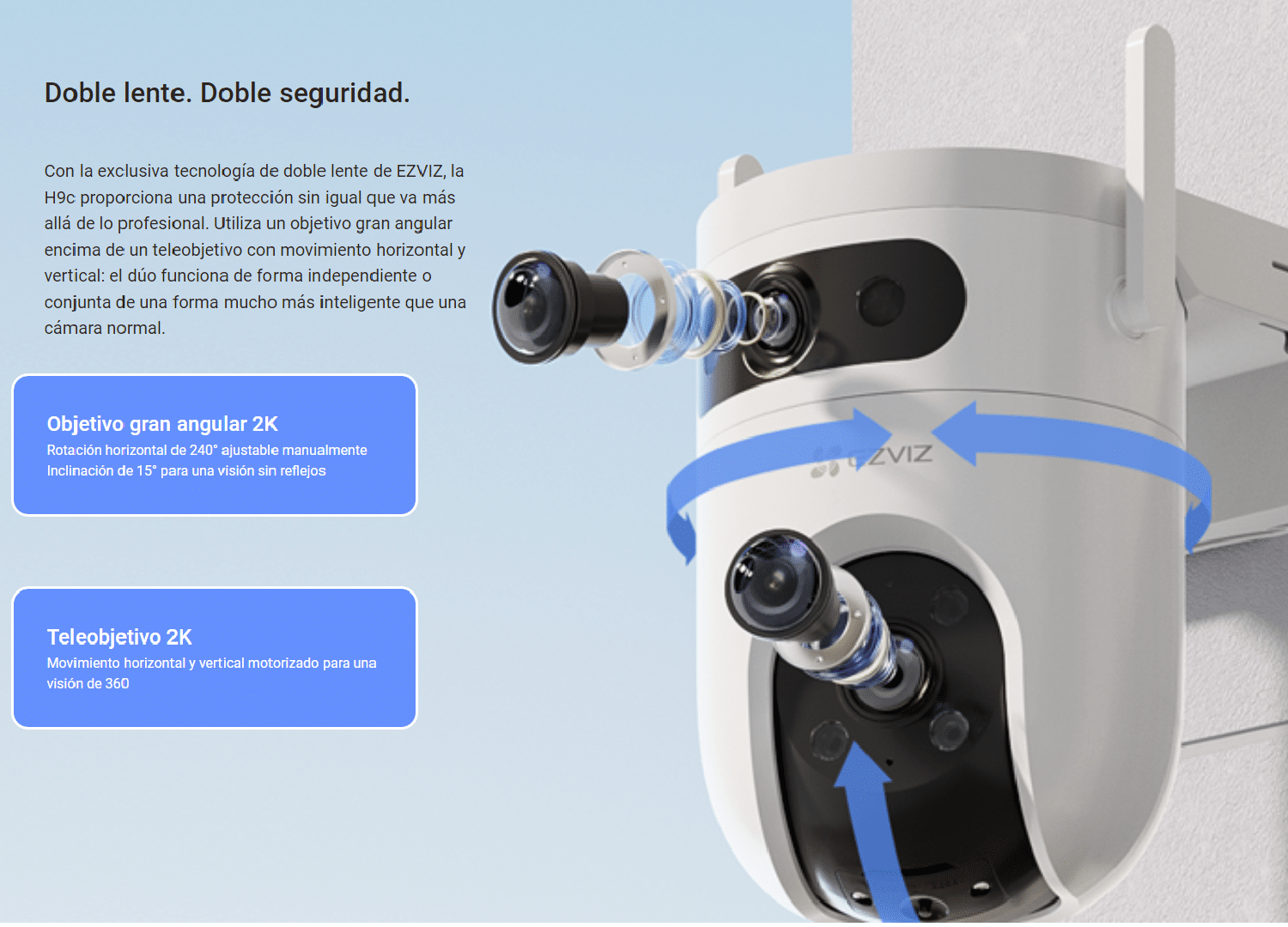 Cámara Pt Wi-Fi Inteligente Dual H9C 2K Ezviz-2