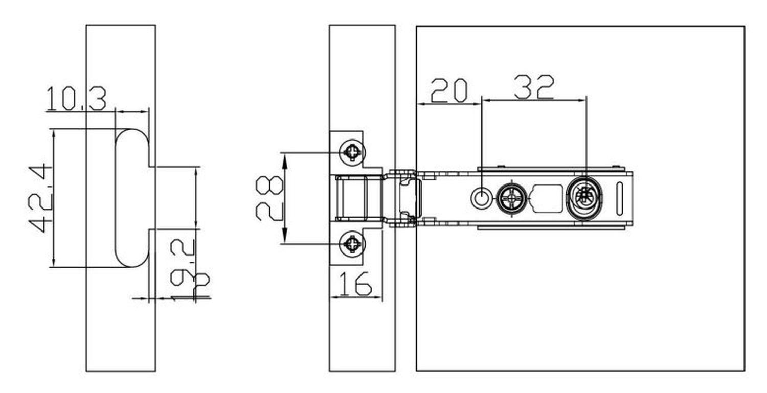 Bisagra marco aluminio pack 3 unidades 21441 DMC-4