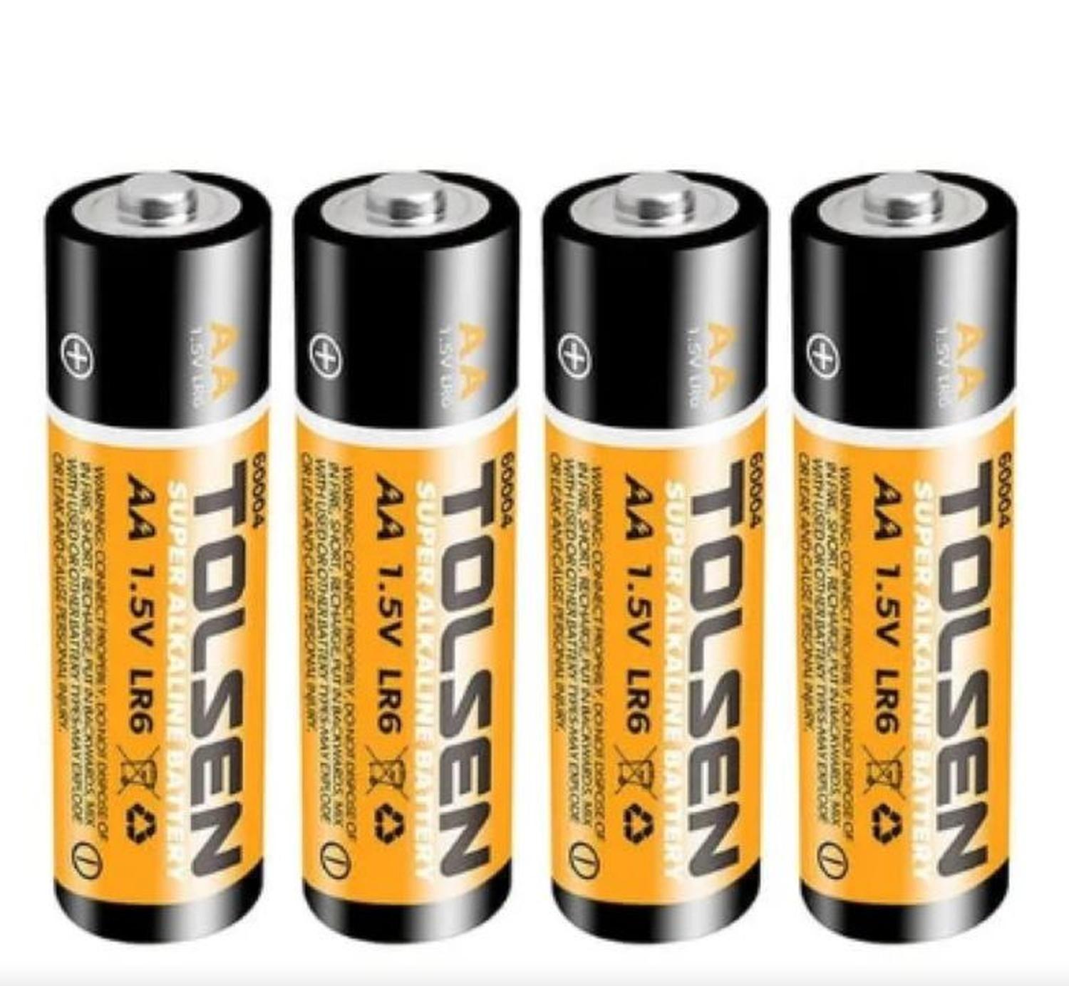Pilas alcalinas AA 1.5V pack 4 unidades 60004 TOLSEN-2