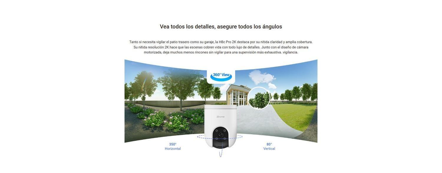 Cámara Wi-Fi con Paneo e Inclinación H8C Pro 2K Ezviz-2