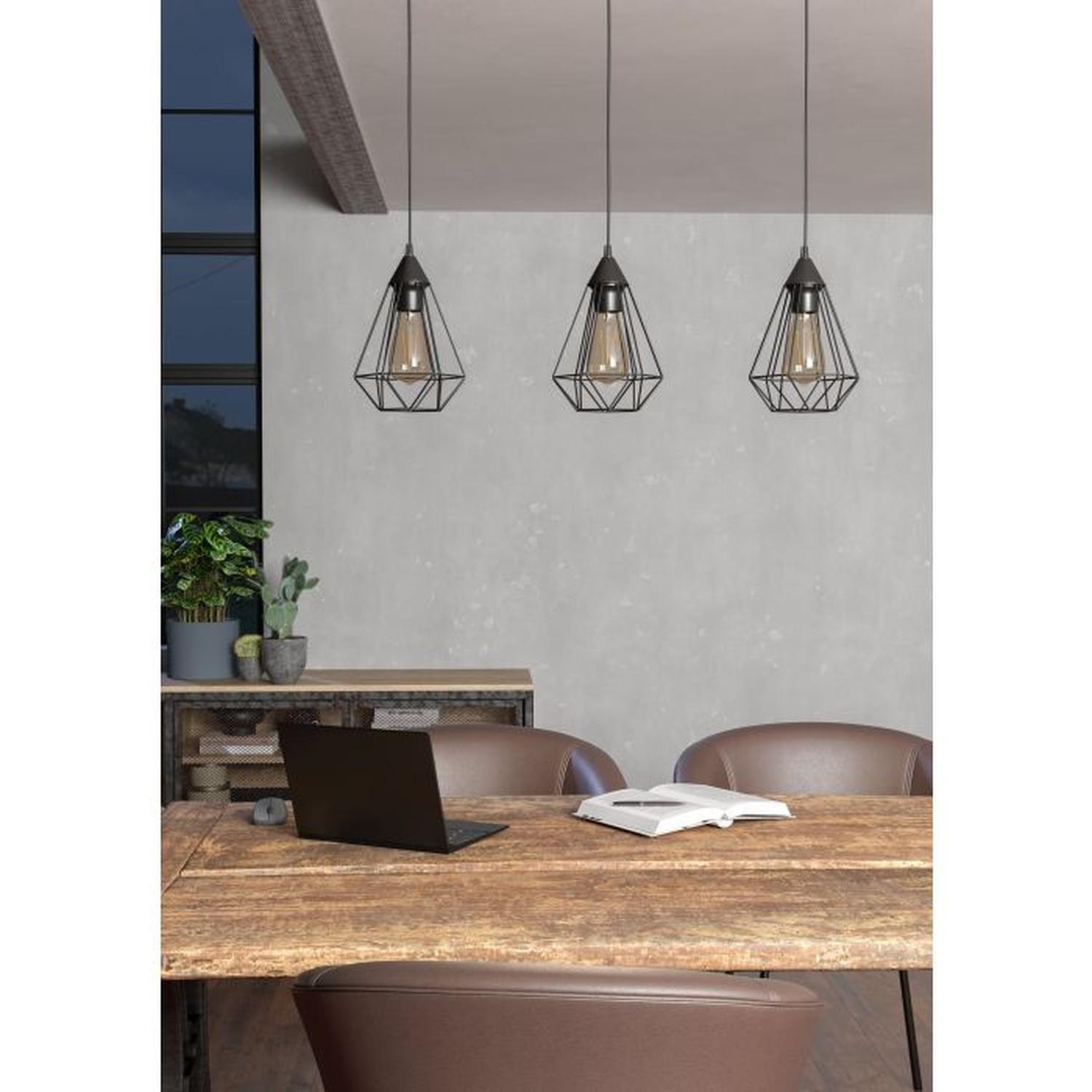 Lámpara Colgante Negra Triple Tarbes E27 Eglo 94189-4