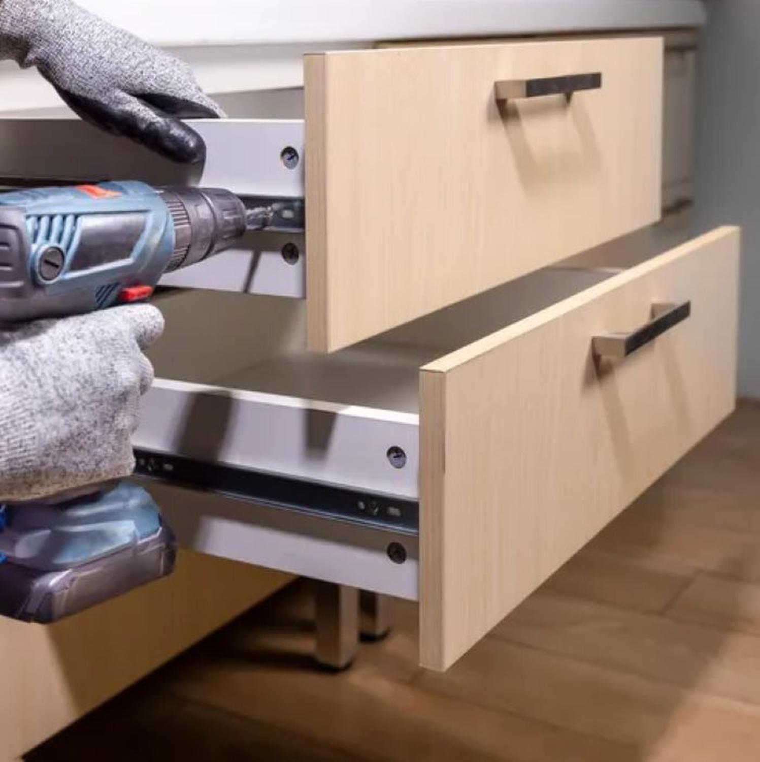 Corredera telescopica push/open cierre suave 450mm 2un DMC-5