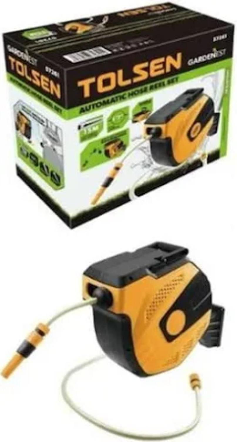 Manguera carrete retráctil automatico 15mts. 57261 Tolsen-2