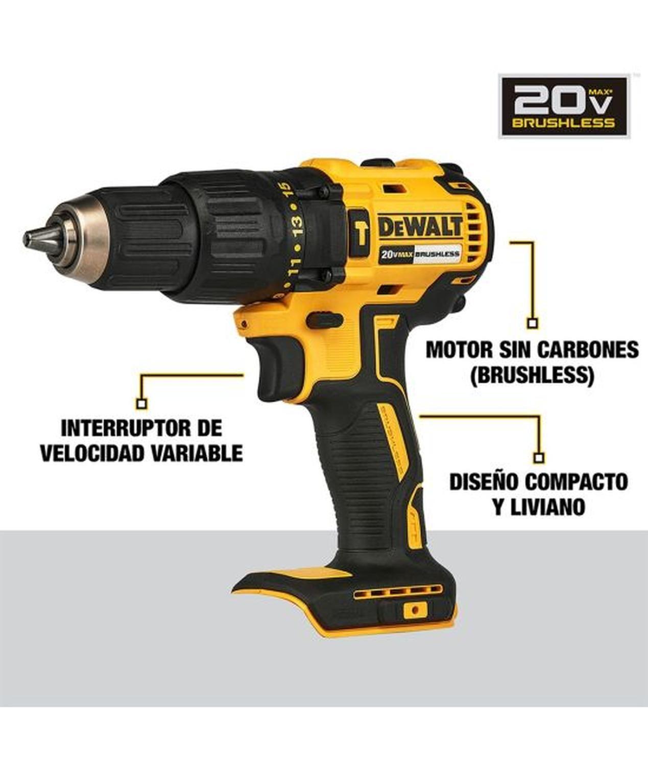 Taladro Percutor/Atornillador de 1/2” 20V MAX DCD7781D2-B2 Dewalt-3