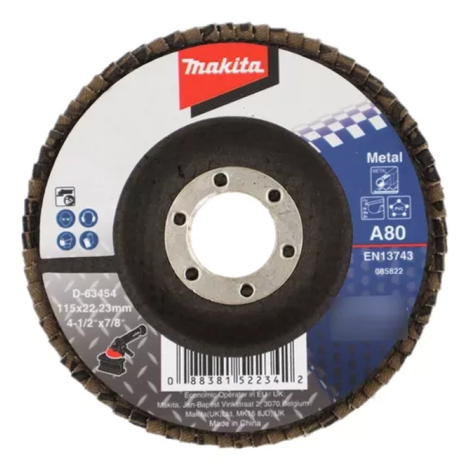 Pack 10 Discos Traslapado 115x22 G80 D-63454 Makita-0