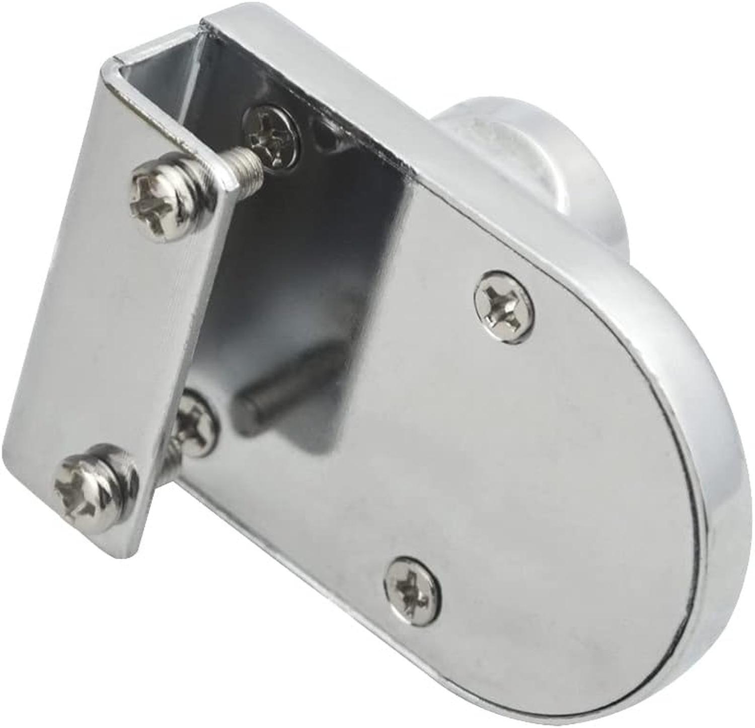 Cerradura Para Puerta Vidrio Media Luna Cromada 408 DMC-2