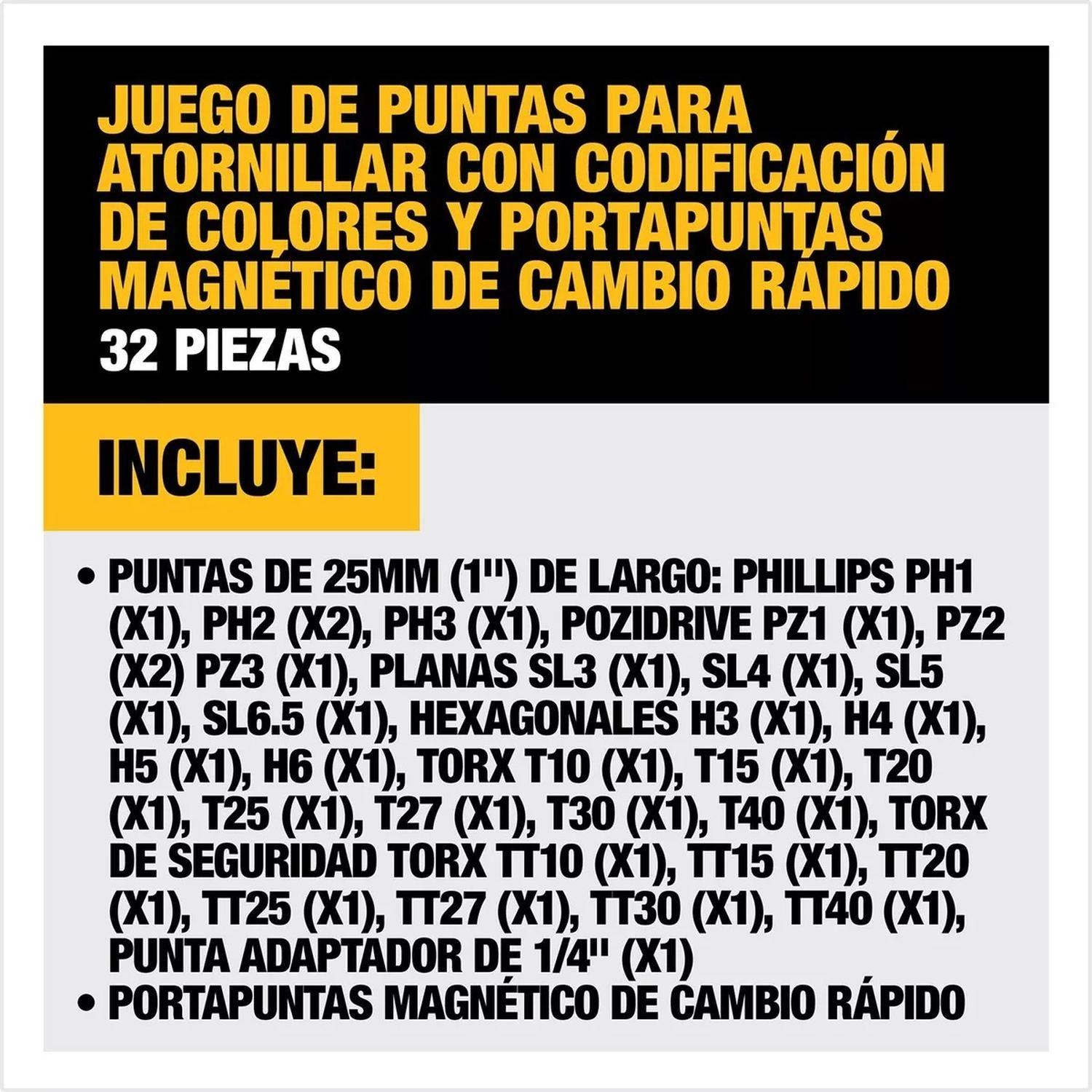 Juego Puntas De Destornillador. 32 Piezas. Dewalt Dt7969-qz-3