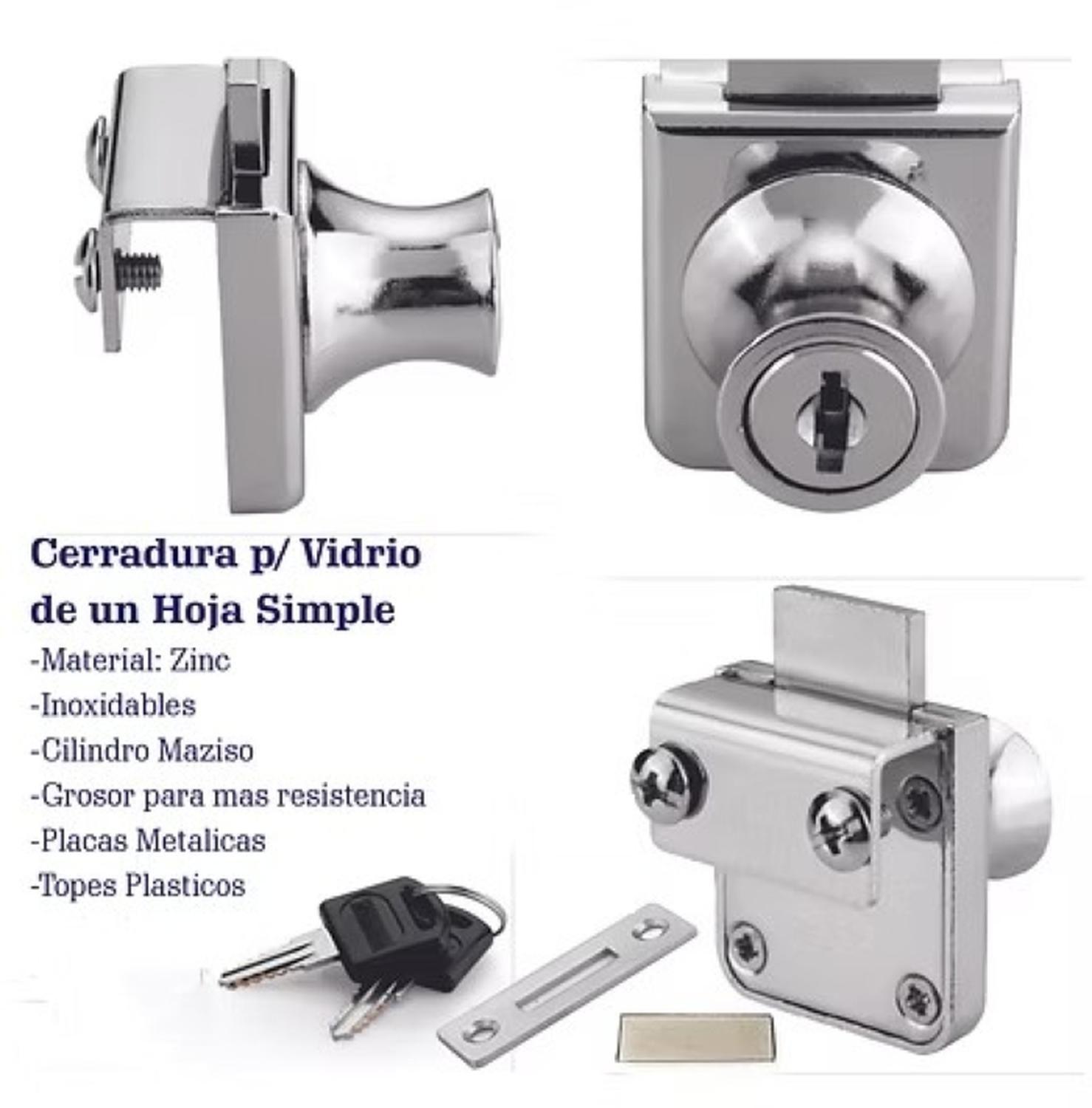 Cerradura Para Puerta Vidrio Cromada 407 DMC-4