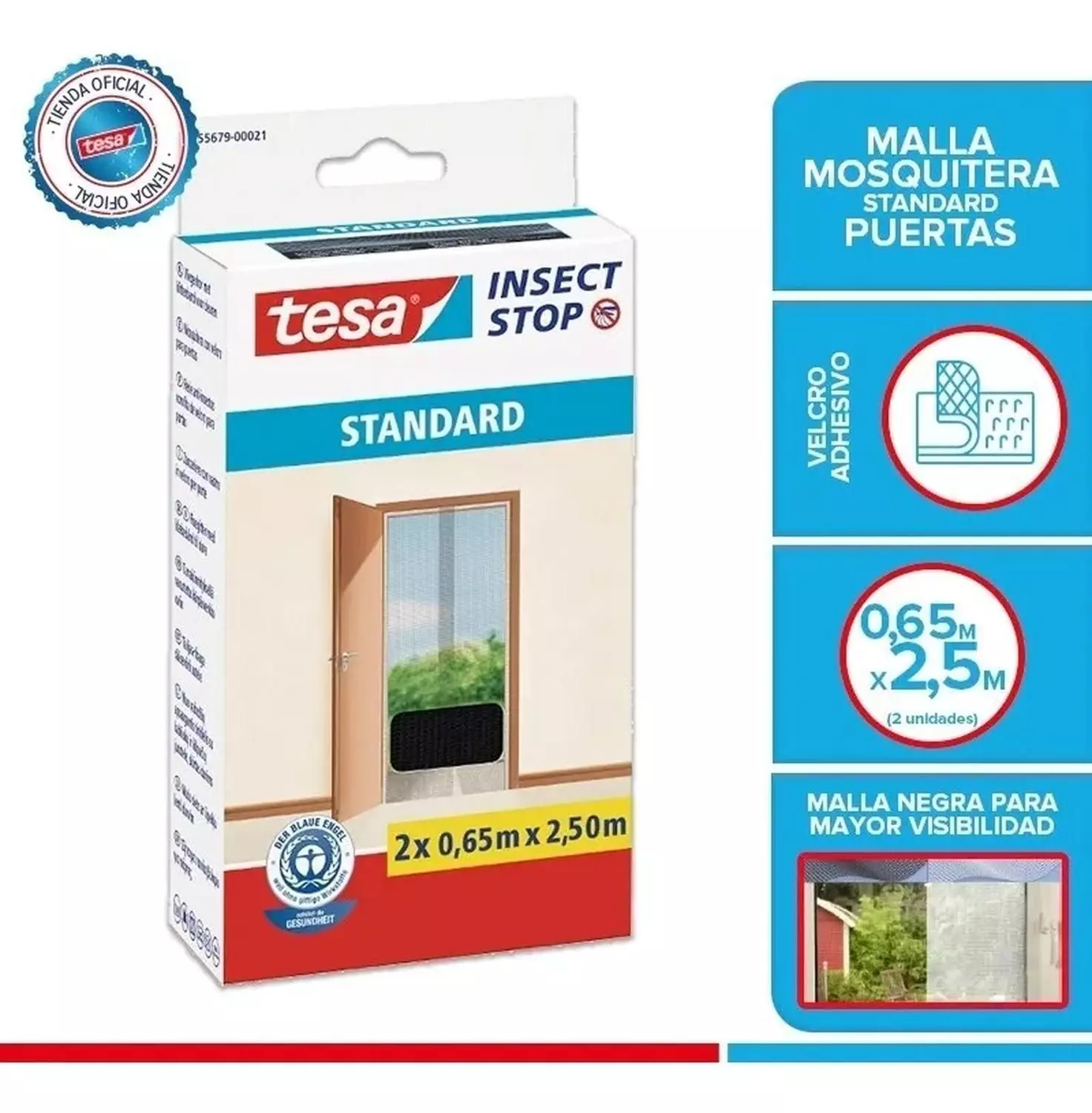 Malla Mosquitera Standard Puertas Blanca 2x0,65mx2,2m Tesa-1