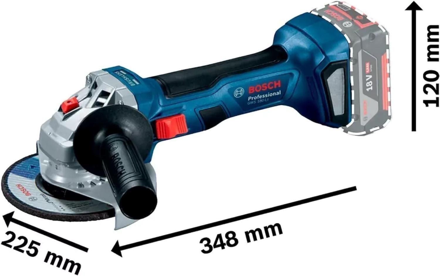 Kit Taladro GSB185-LI+Esmeril GWS180-li+Cargador+2Bat Bosch-2