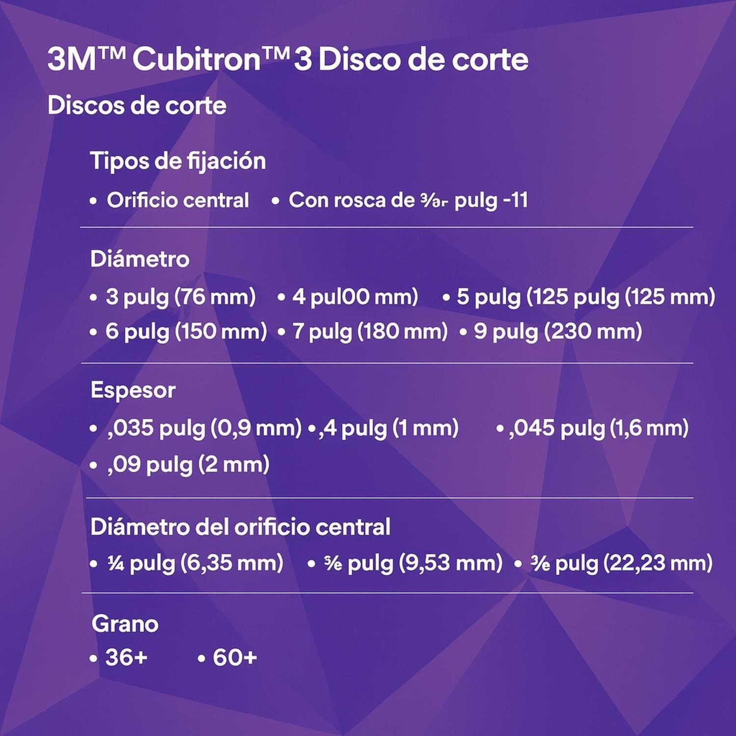 Disco De Corte 7" (180mm) Cubitron 3 90039 G60+ 3M-4
