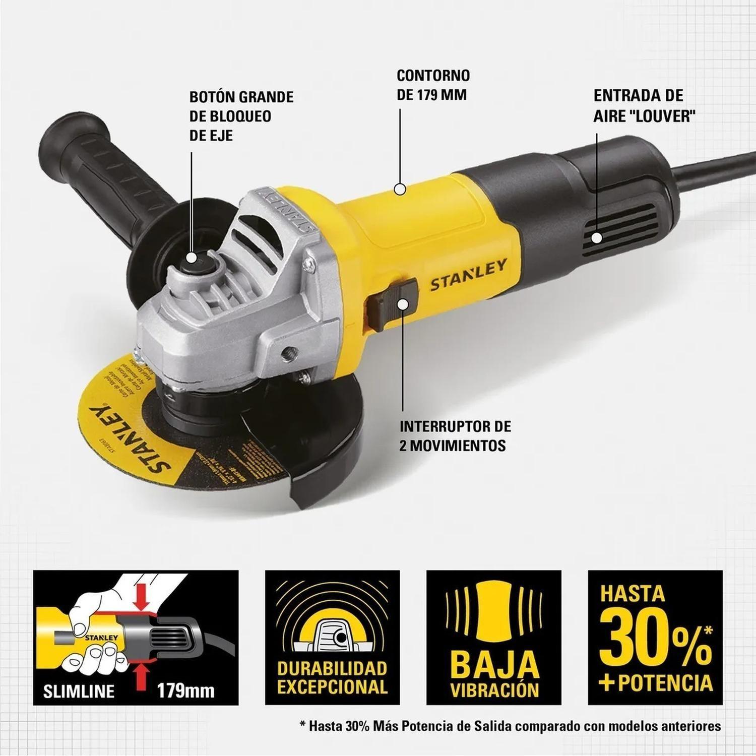 Esmeril Angular 4 1/2 115mm 750w Stanley Sg7115-1