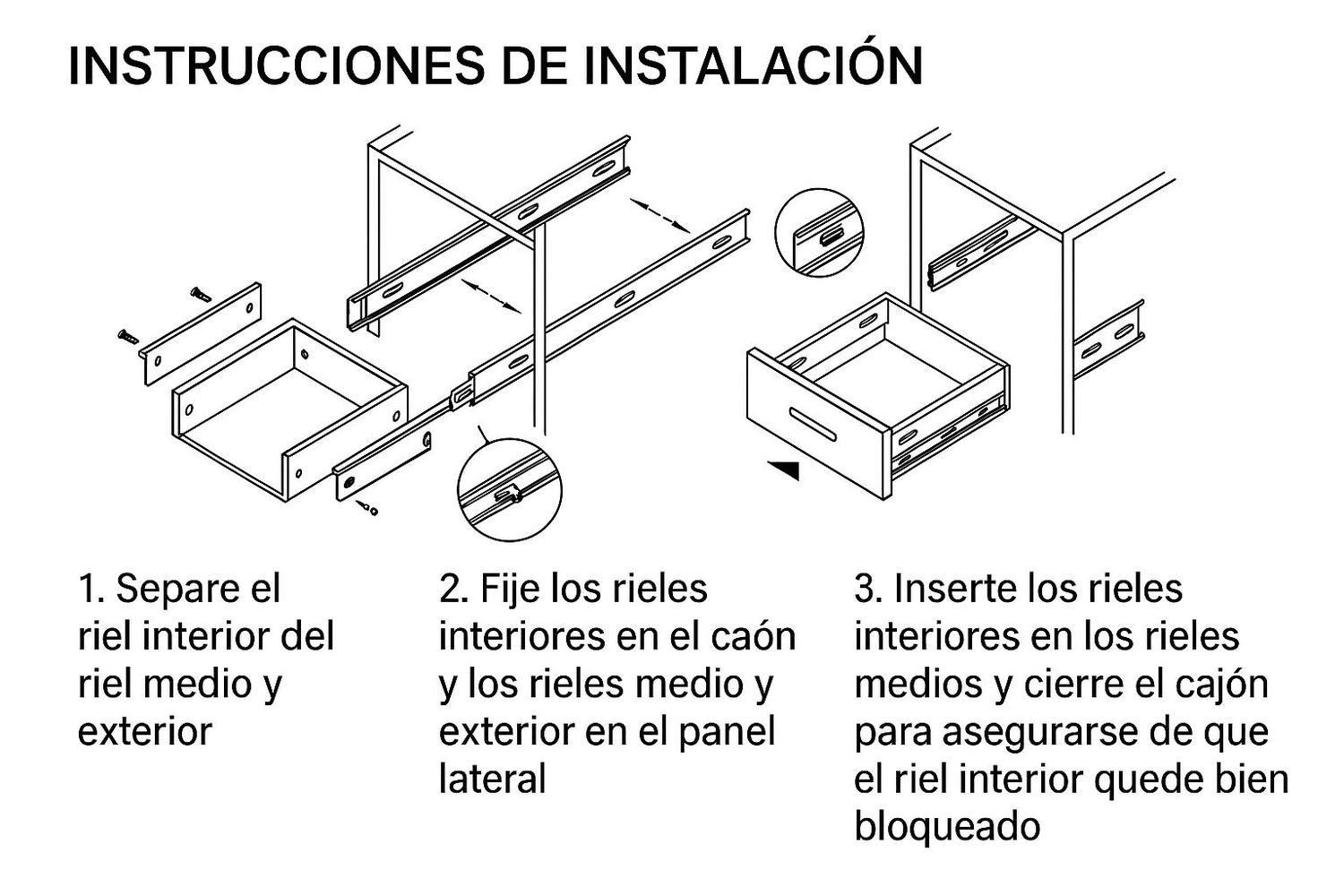 Corredera Telescópica push/open cierre suave 500mm 2un DMC-2