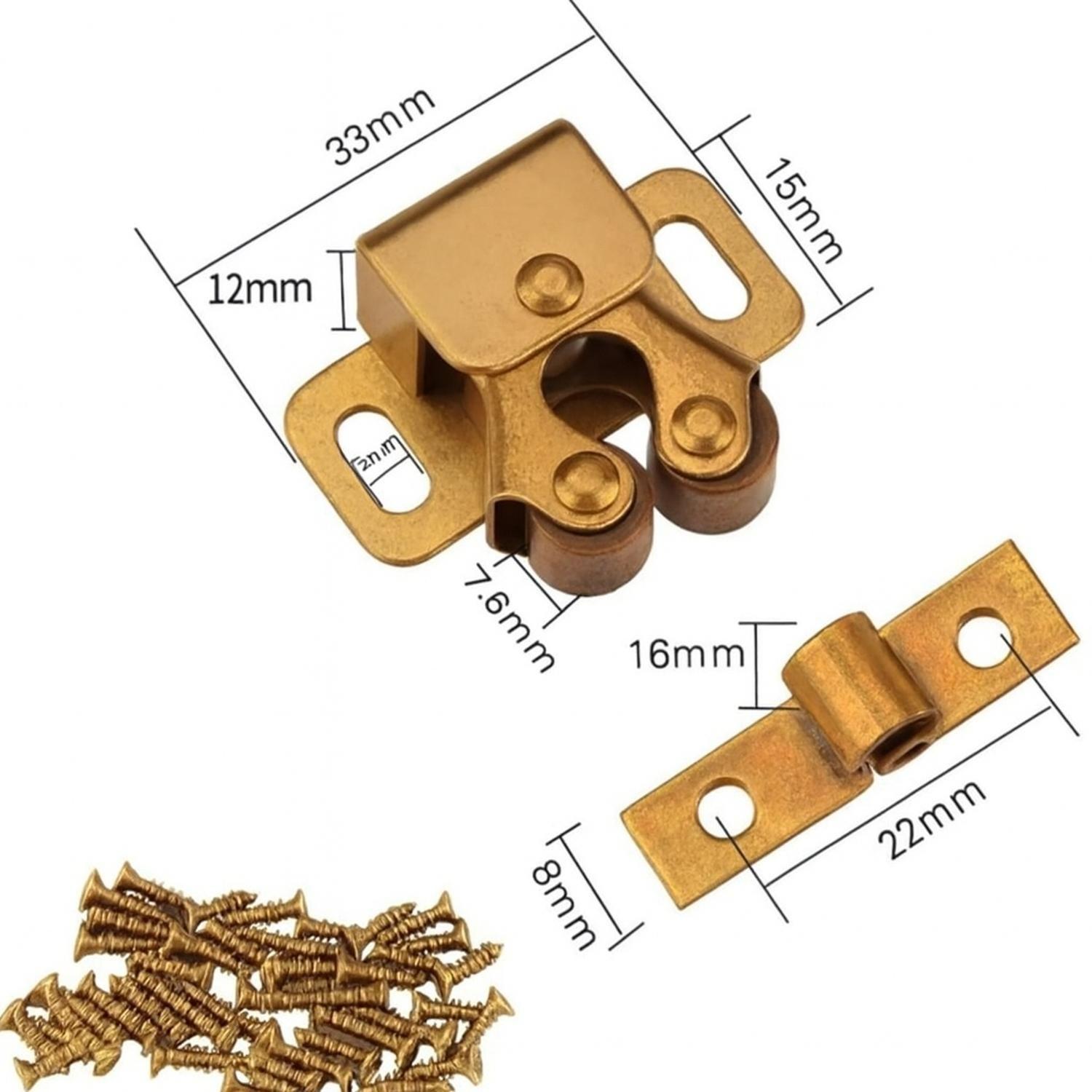 Pack 10 Reten Rodillo Bronceado Para Puerta Mueble DMC-2