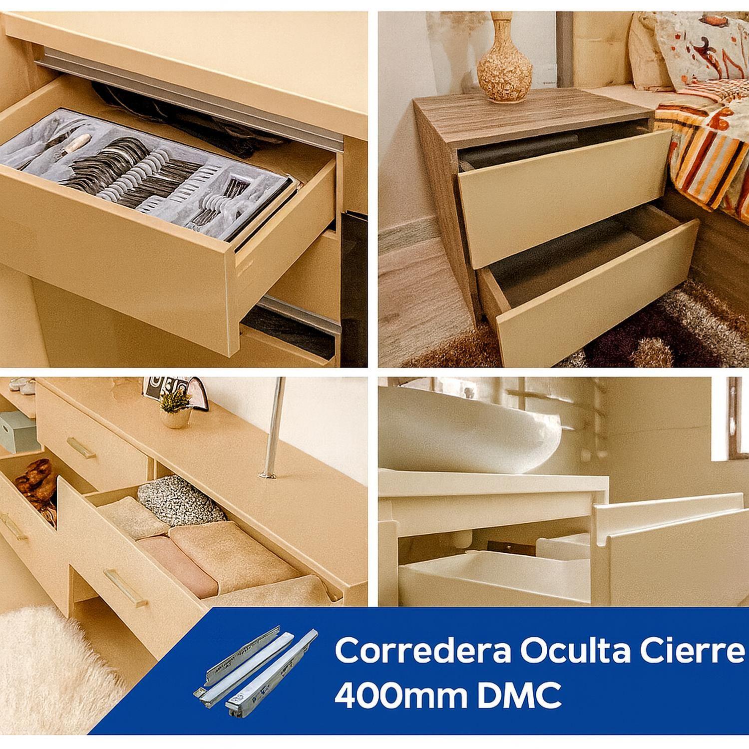 Corredera Telescópica Oculta Cierre Suave 400mm DMC-2