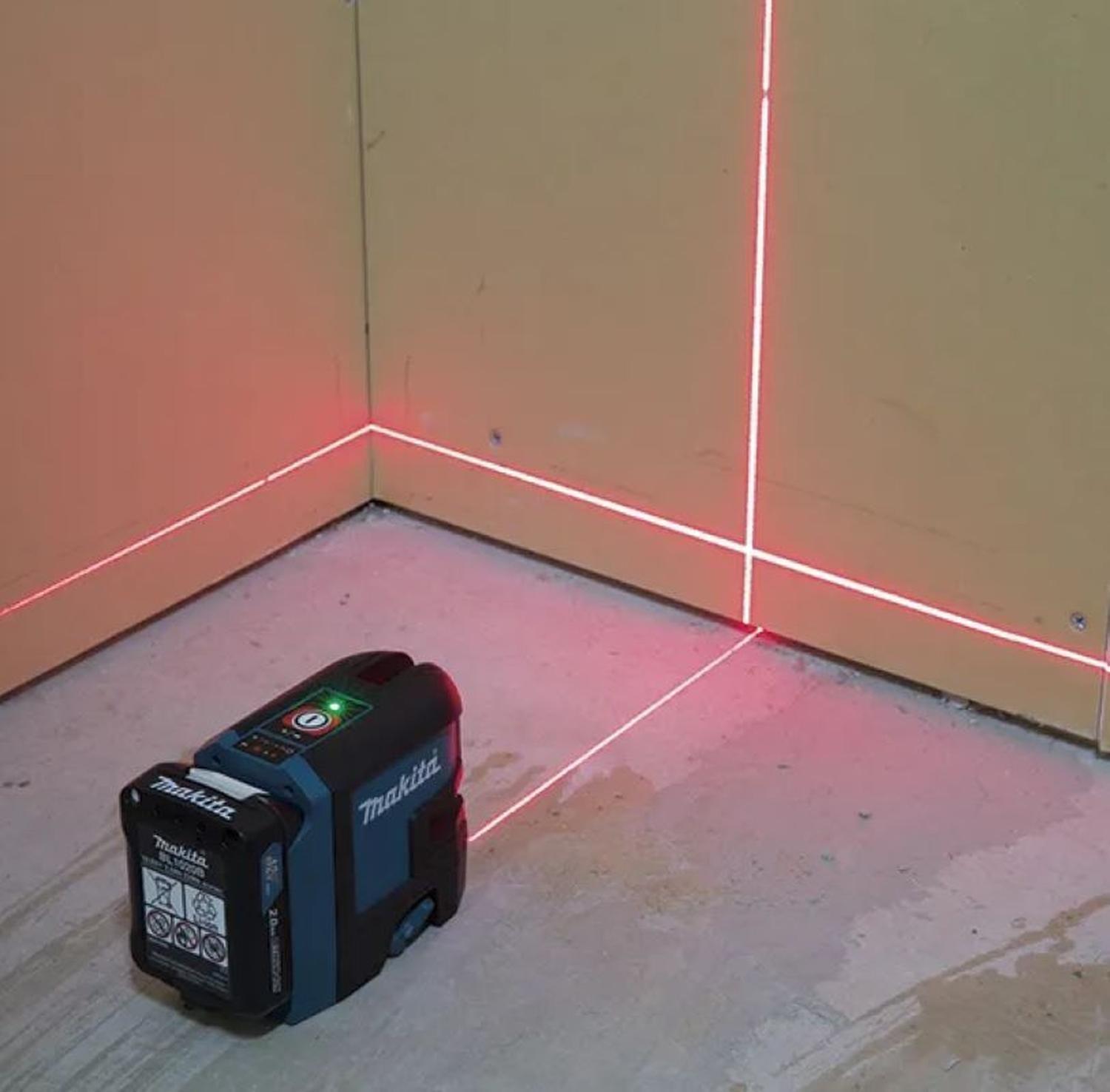 Nivel laser multilíneas rojas batería + cargador SK105DZ Makita-5