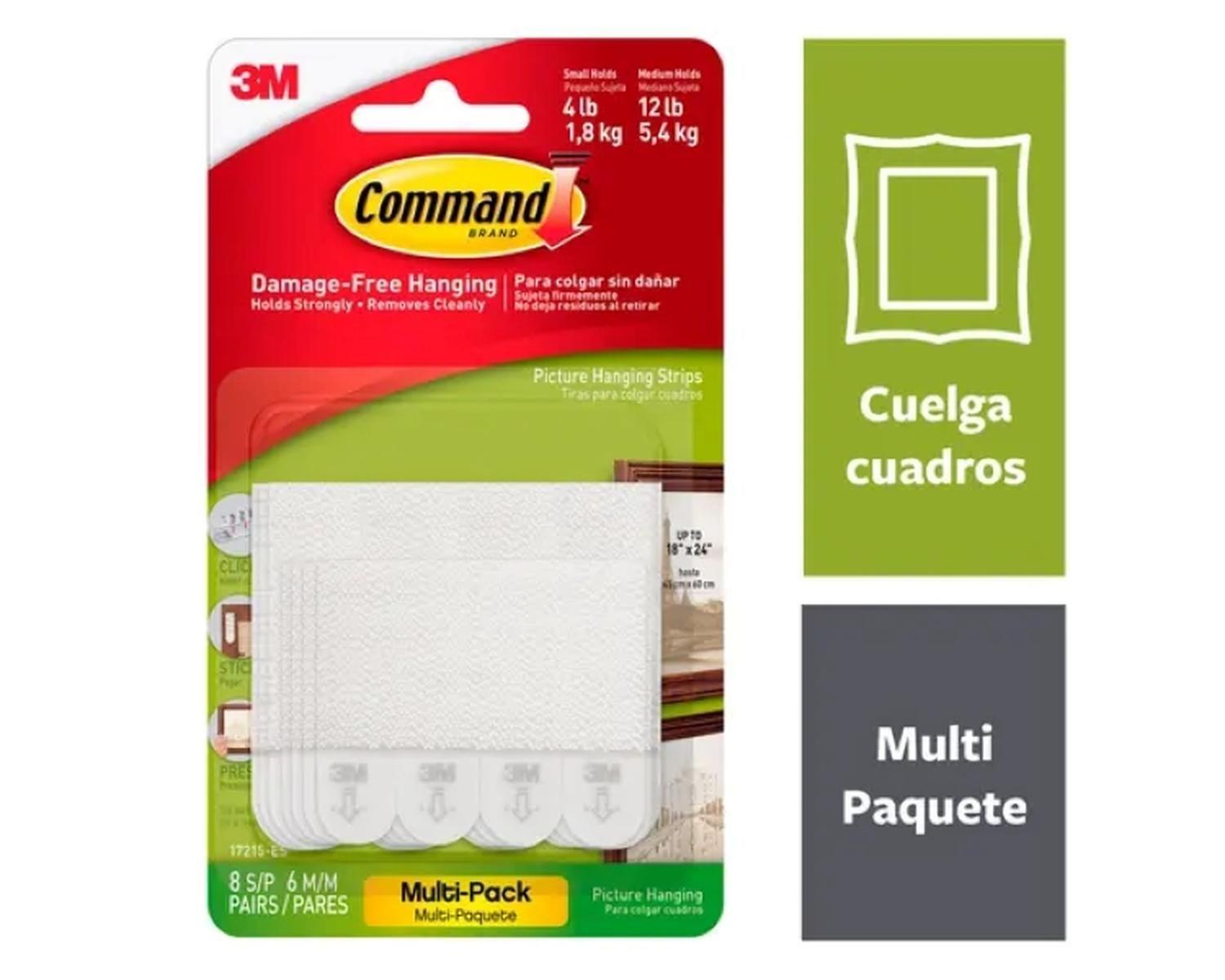 Multipack Tiras Colgar Cuadro 5.4kg y 1.8kg 14unid Command 3M-1