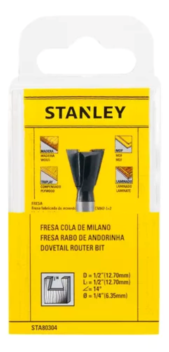 Fresa Cola De Milano 1/2 Vástago 1/4 Sta80304 Stanley-2