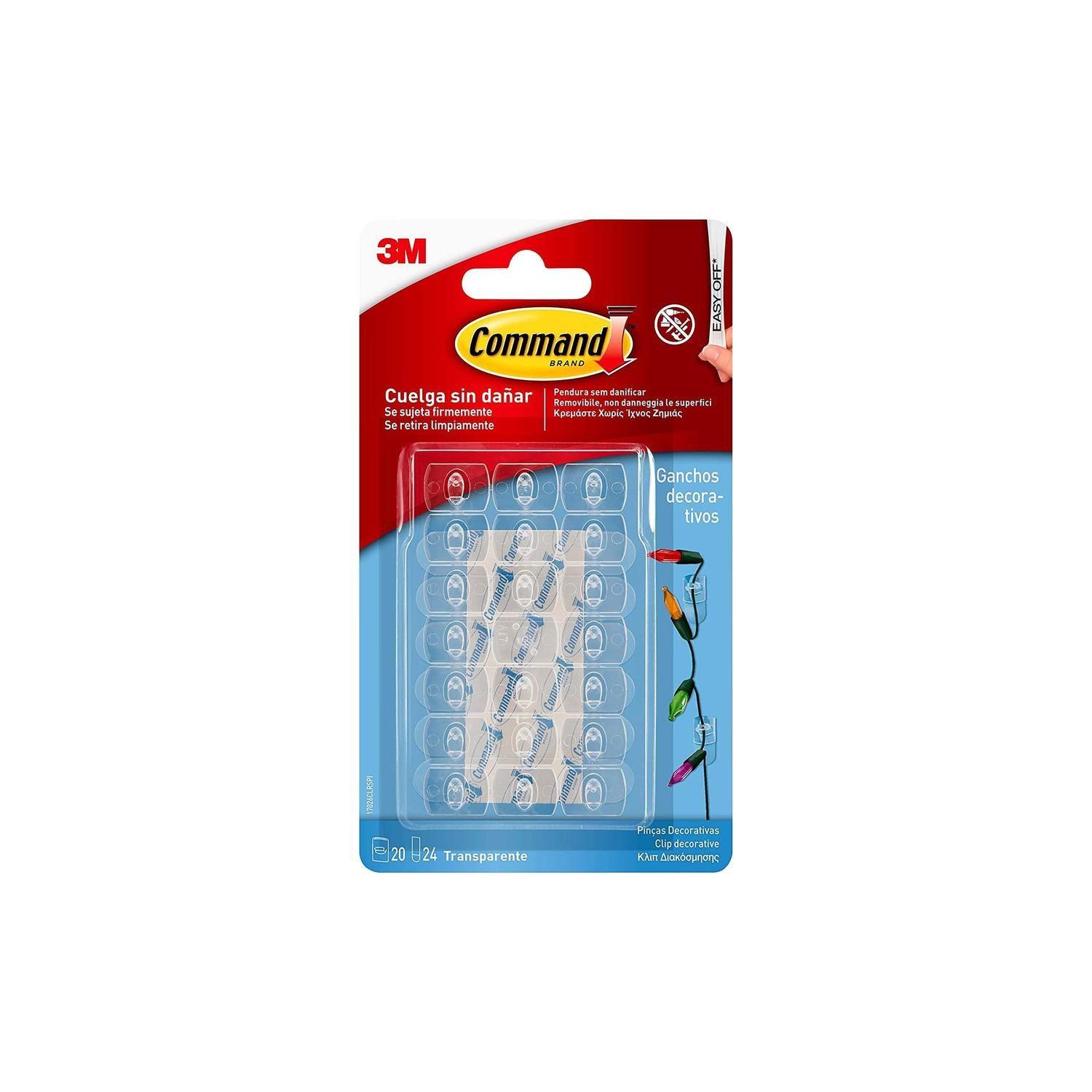 Ganchos Decorativos Transparentes 20u 17026CLR Command 3M-0