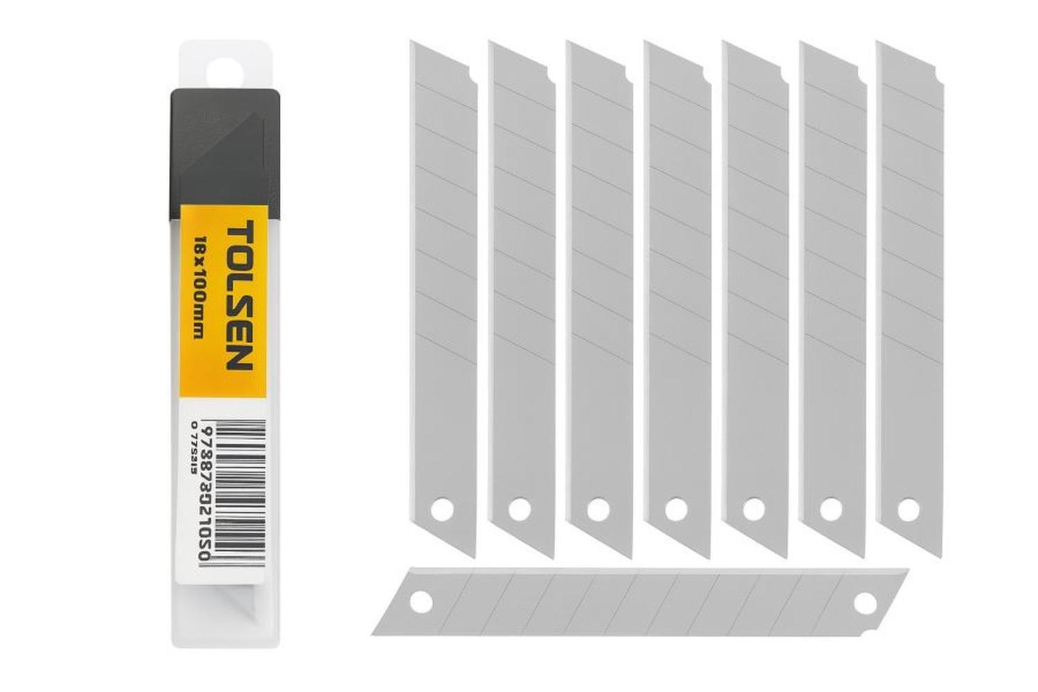 Repuesto 10 unidades cuchillo cartonero 18X100mm 30011 TOLSEN-2