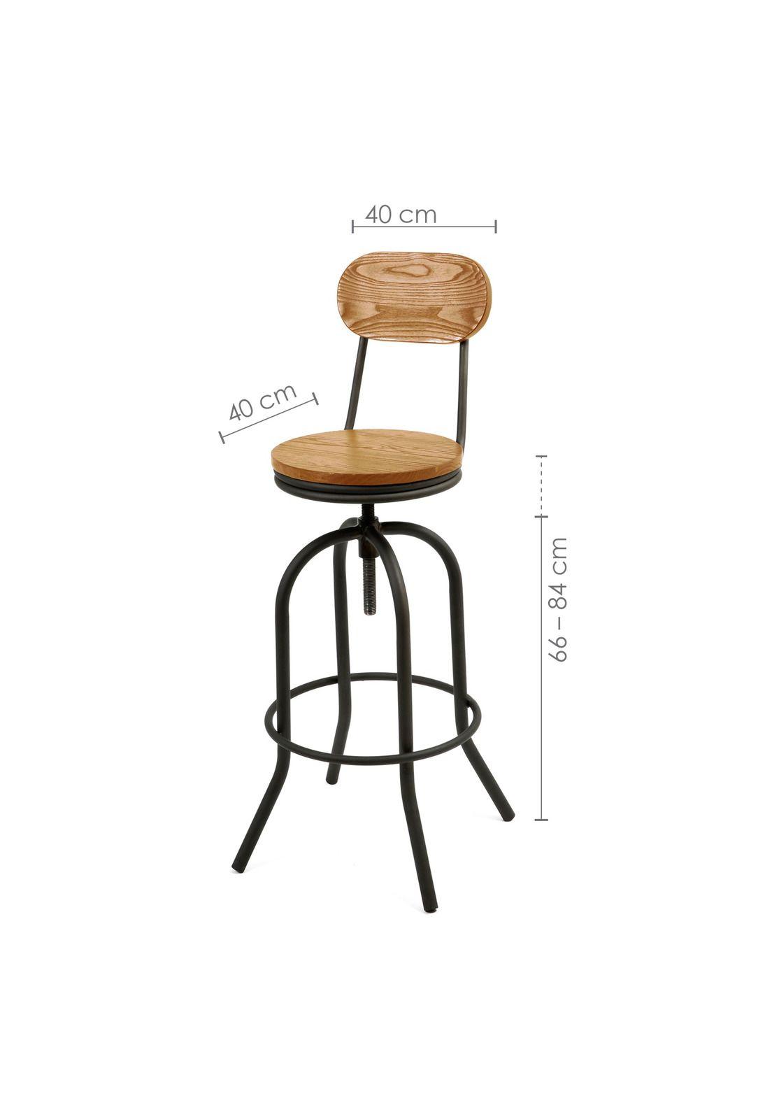 Taburete Industrial Turner Con Respaldo-2