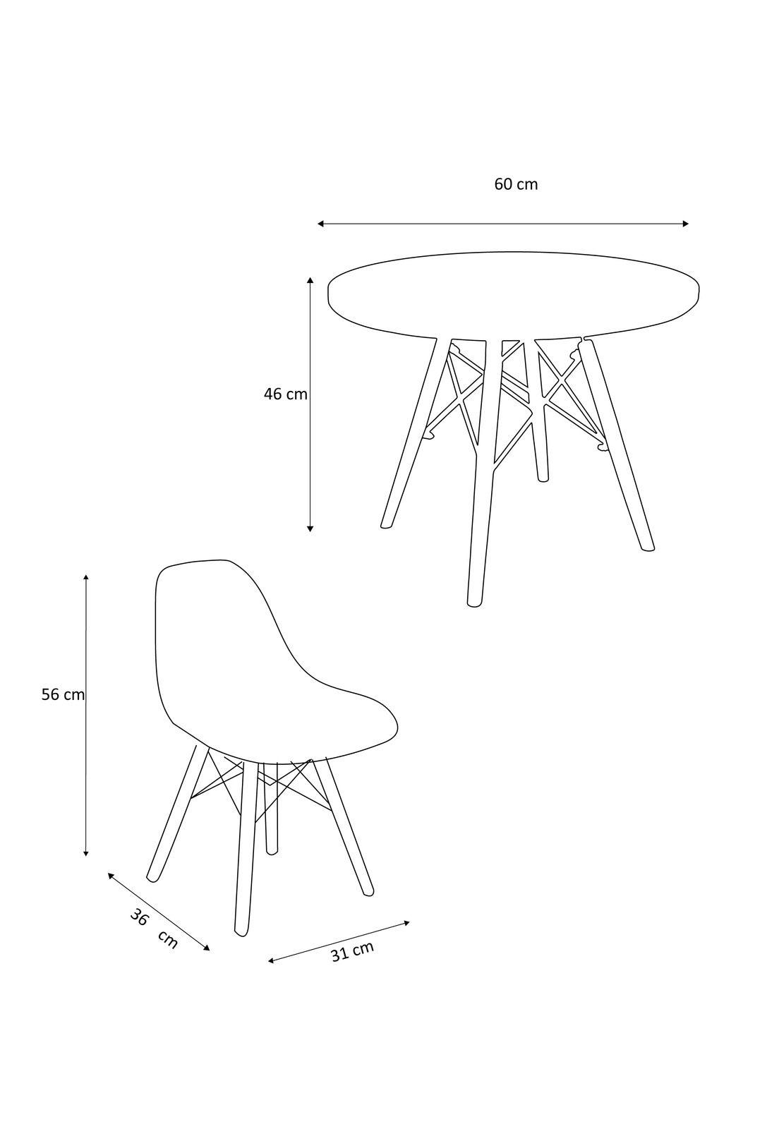 Set De Mesa Blanca Y Dos Sillas Rosada Eames-2