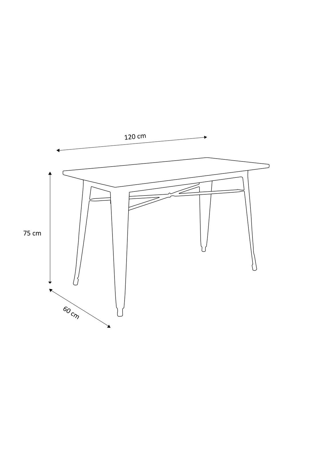 Mesa Comedor Tolix 120X60 Madera Clara / Blanca-3