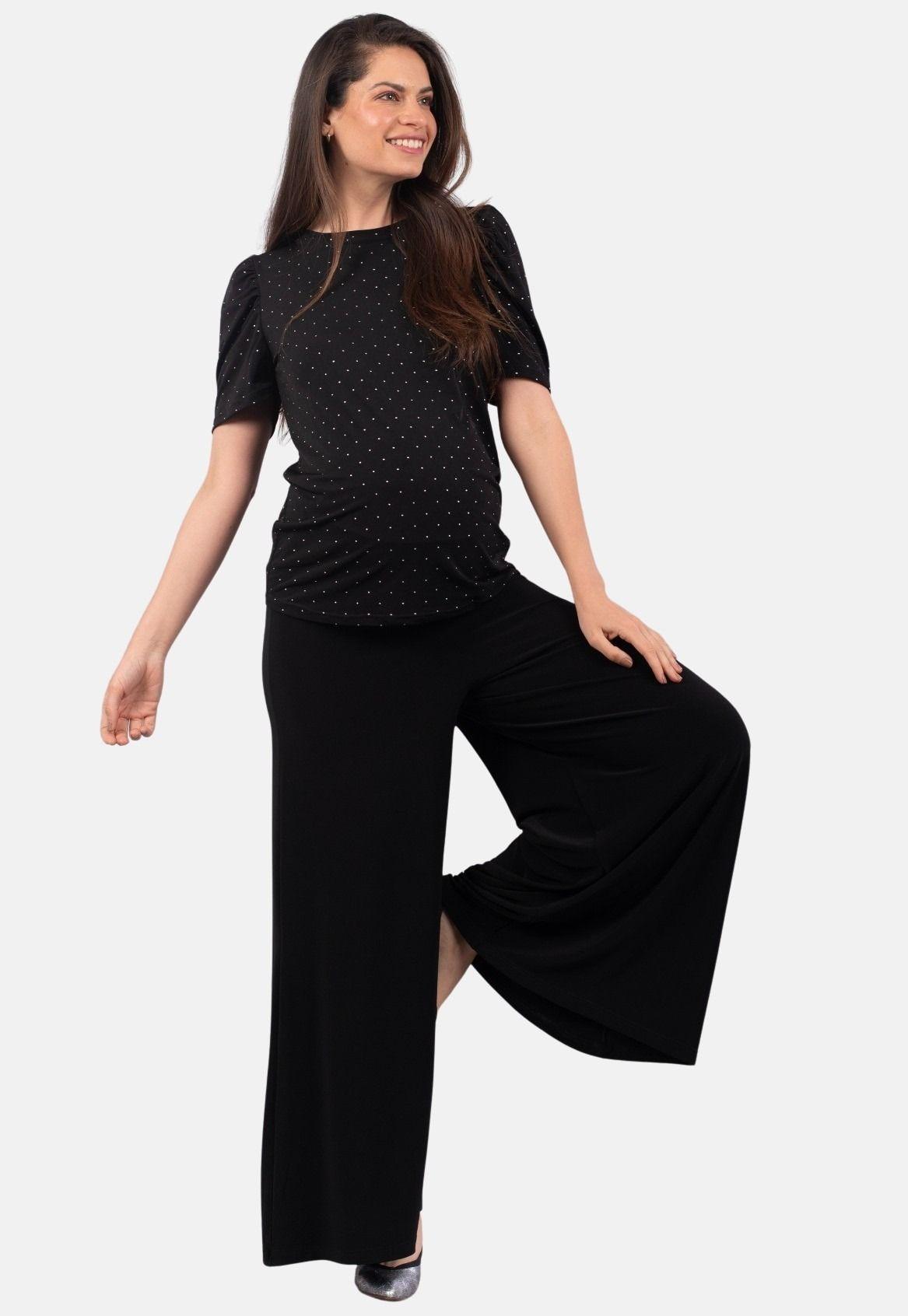 Pantalon Palazzo Maternal Pame negro Madremia-2