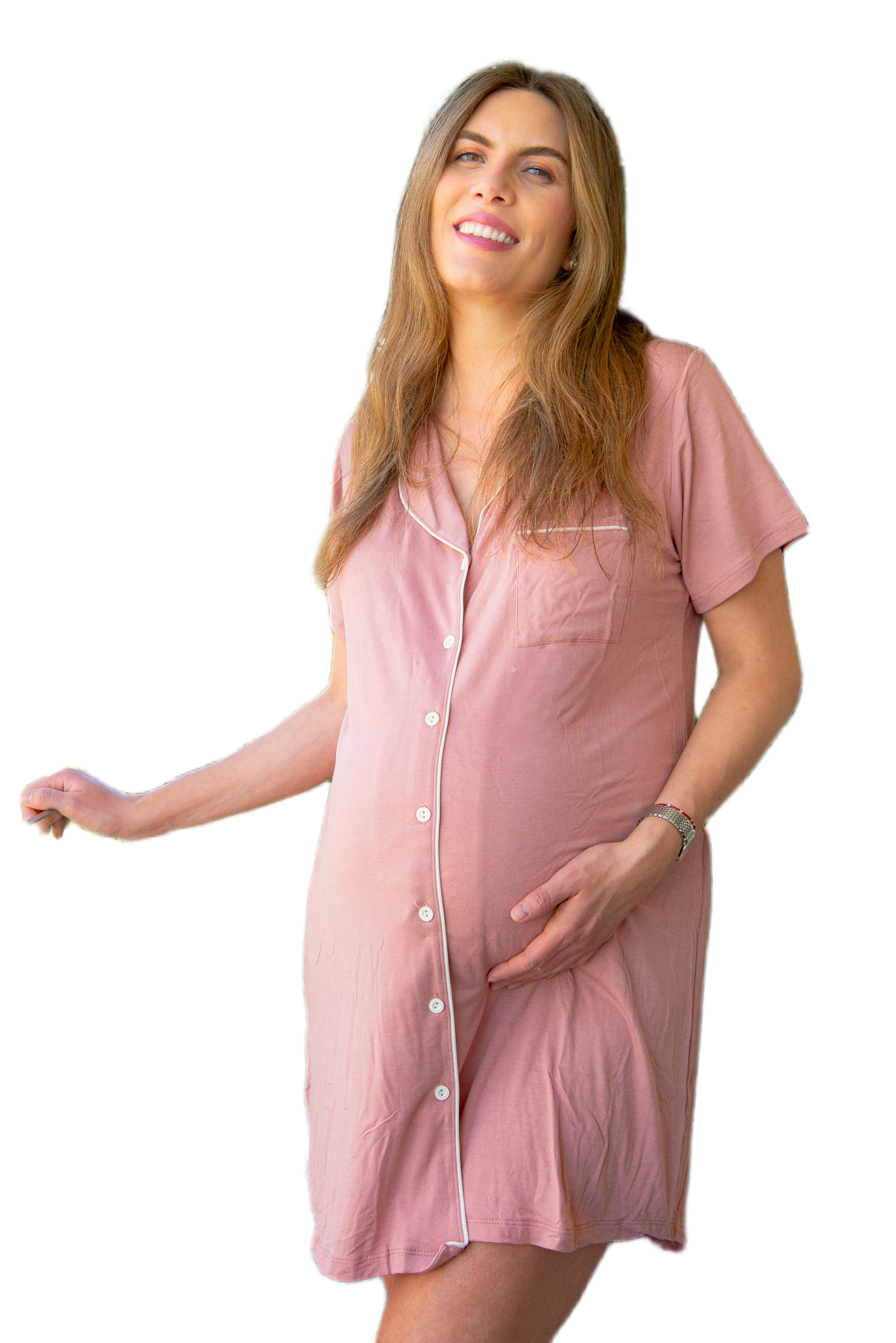 Camisa Dormir Maternal Lactancia Mariela Madremia-2