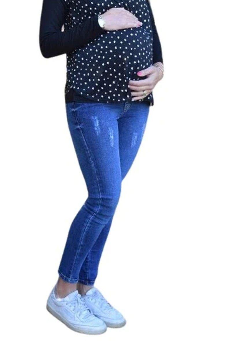 Jeans Maternal Pitillo Destroyer Blue-0