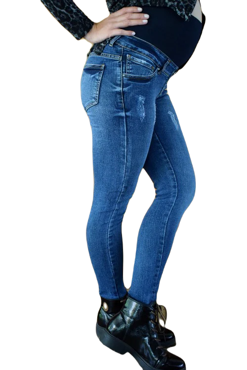 Jeans Maternal Pitillo Destroyer Blue-2