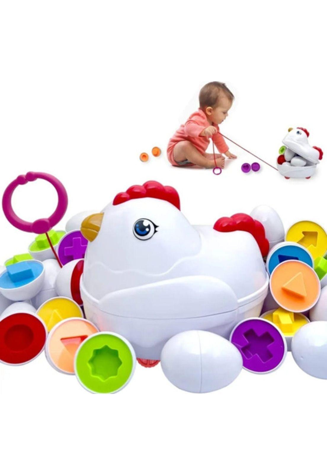 Juego Didáctico Gallina Huevos De Encaje Niños-2