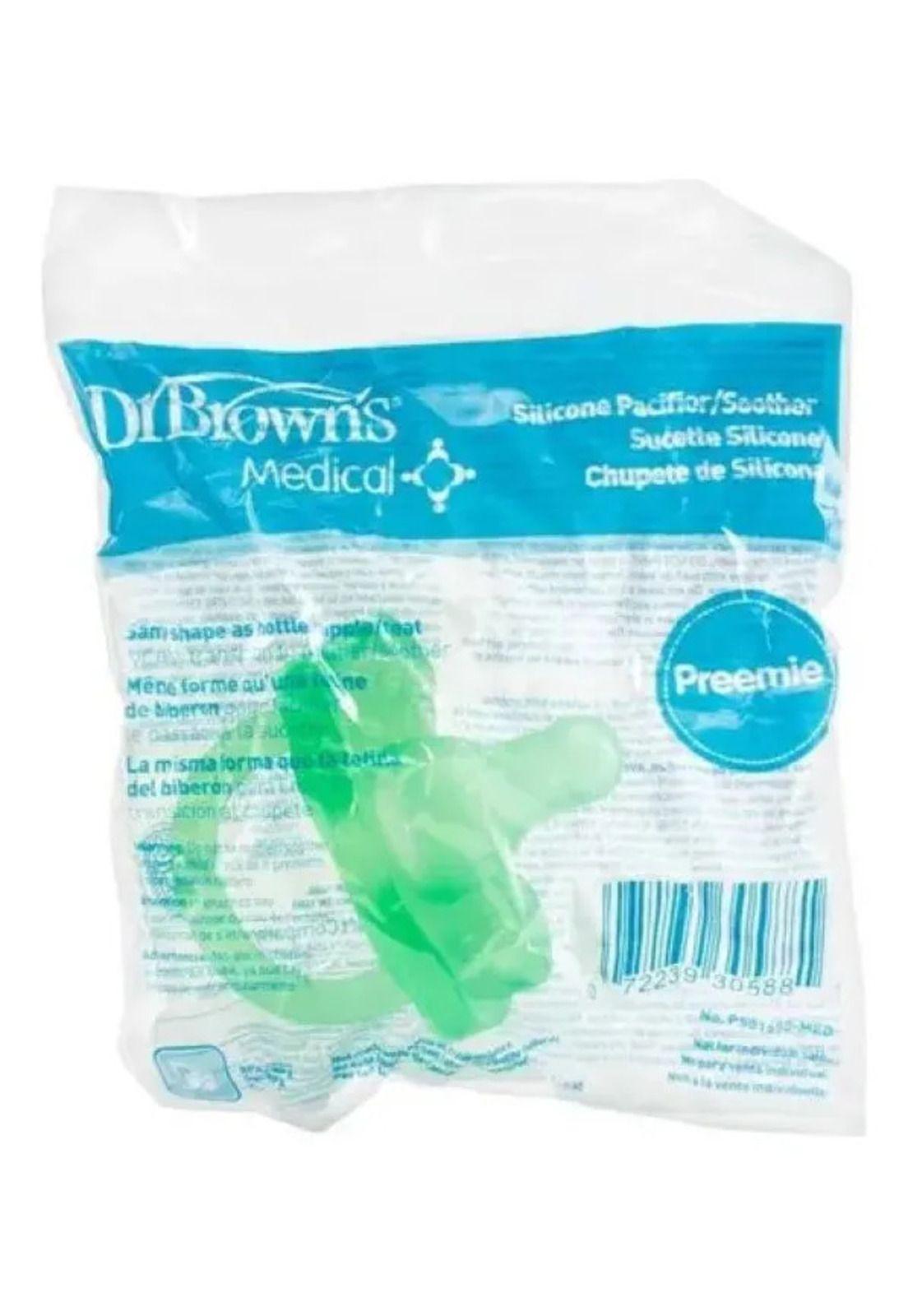 Chupete Prematuro Silicona Dr. Brown's Verde Libre De Bpa-3