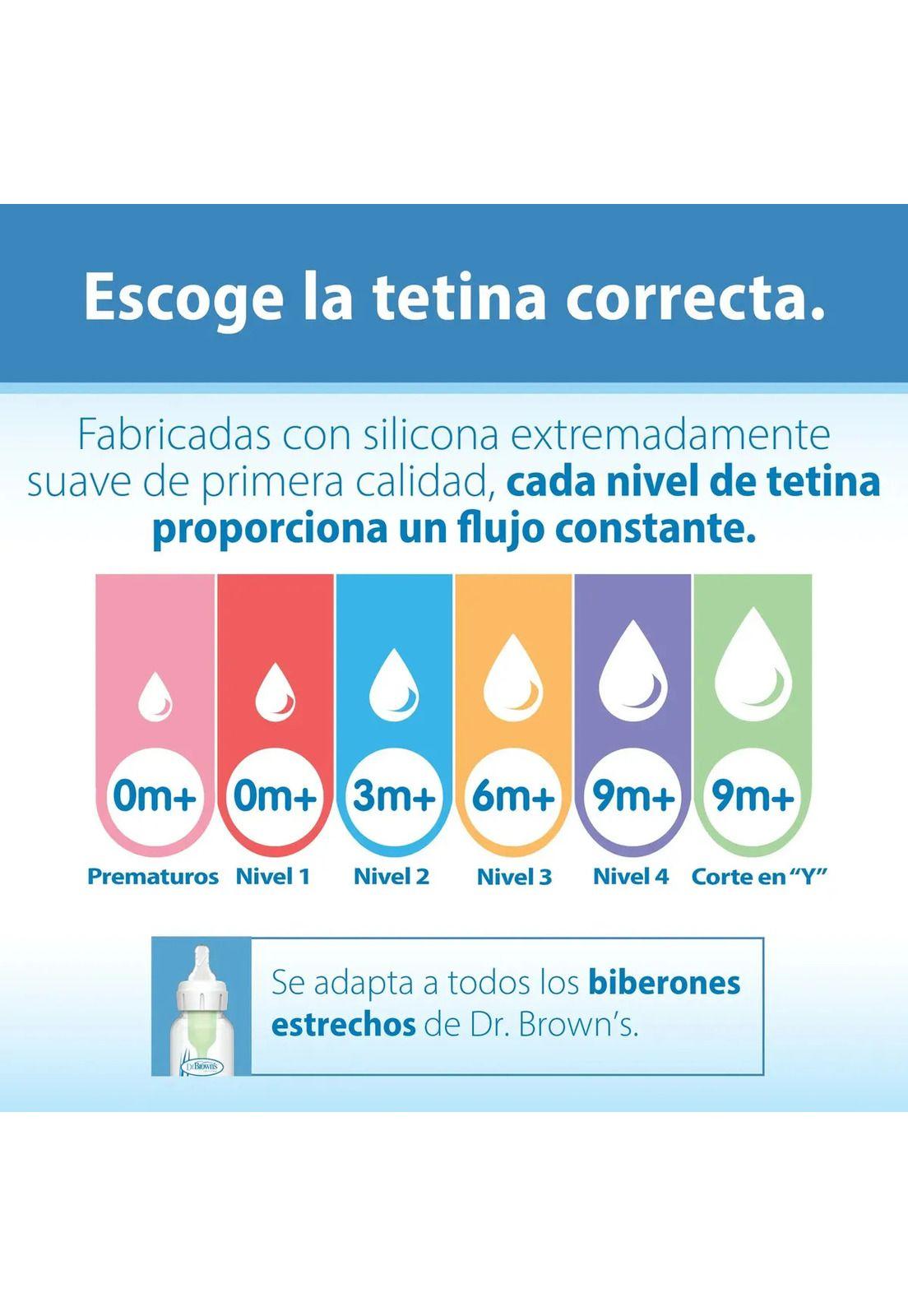 Tetina Mamila 6m+ Dr. Brown's Options+ Estándar 2 Pcs-3