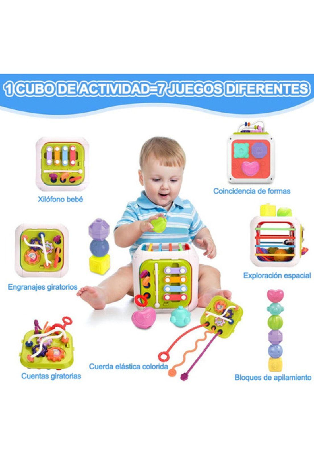 Juego De Enseñanza Para Bebés Con Cubo De Actividades 7 En 1-2