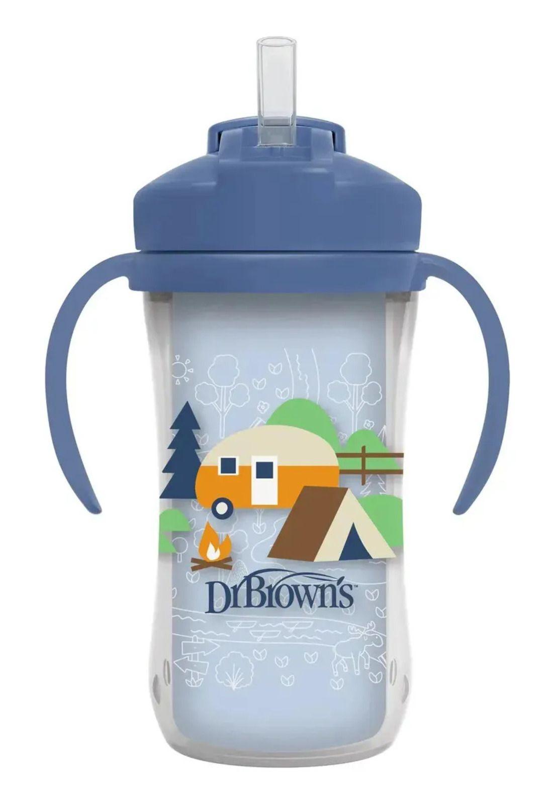 Vaso Termico Con Bombilla 12m+ Dr. Brown's 300ml Azul-0