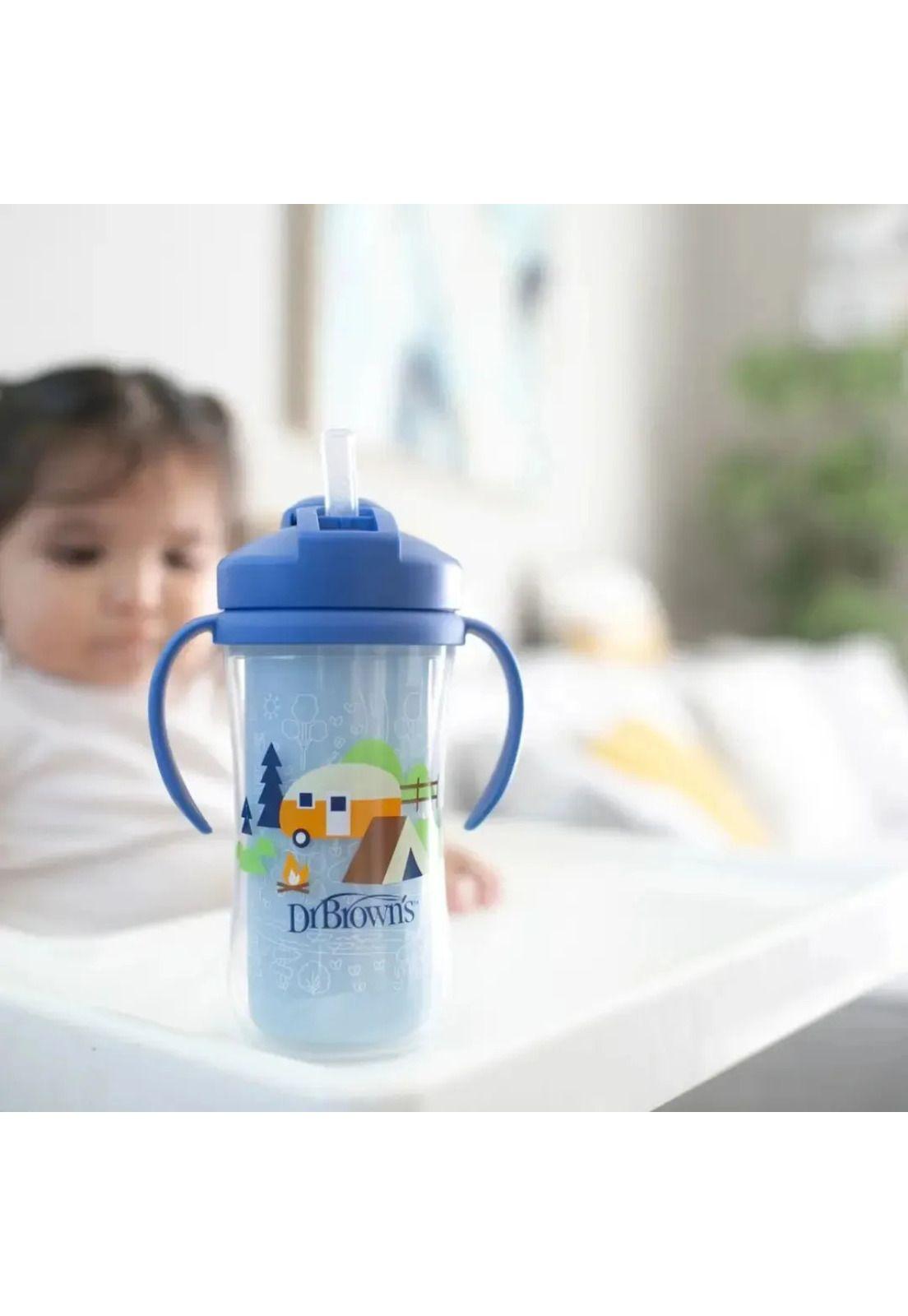 Vaso Termico Con Bombilla 12m+ Dr. Brown's 300ml Azul-4