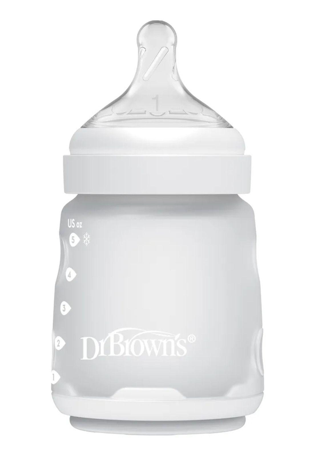 Mamadera Anticólico Dr. Brown's Boca Ancha Silicona 150ml Blanco-0