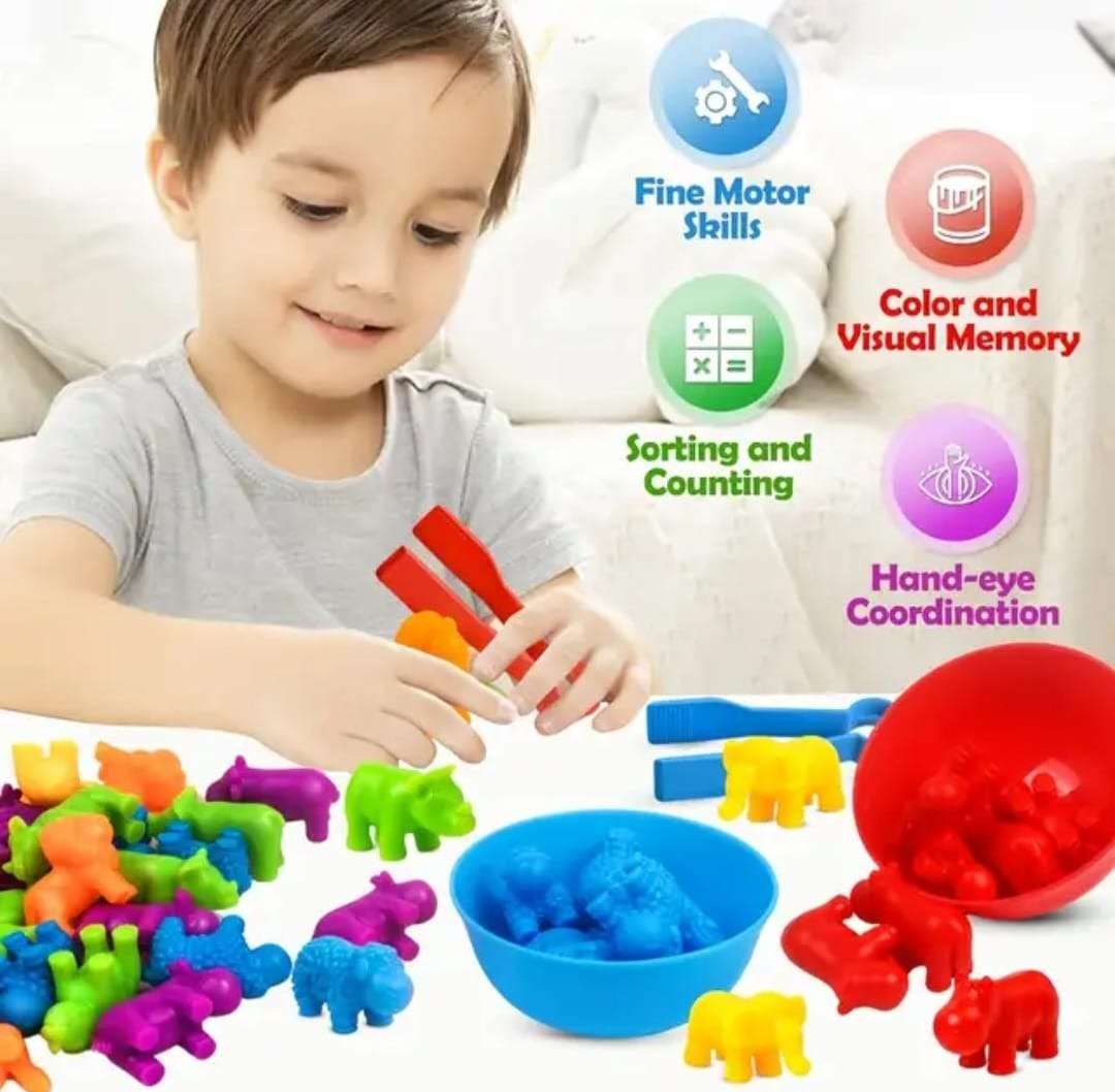 Juguete clasificador didactico para niños, juguete Montessori 44 piezas-5