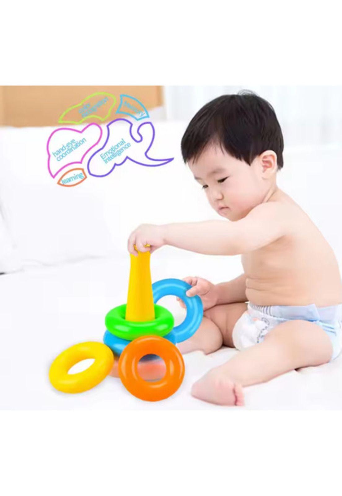 Juguete Para Bebes Torre Apilable Aros Didáctico Sensorial-4