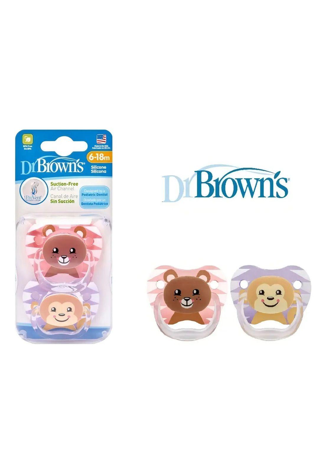 Pack 2 Chupetes Dr Brown's Prevent Anatómicos Silicona 6-18m-2