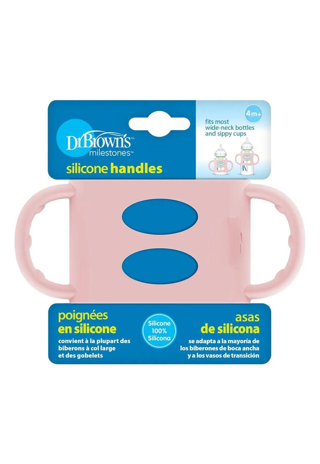 Mango Agarraderas Para Mamaderas Boca Ancha Dr. Brown's Rosa-2