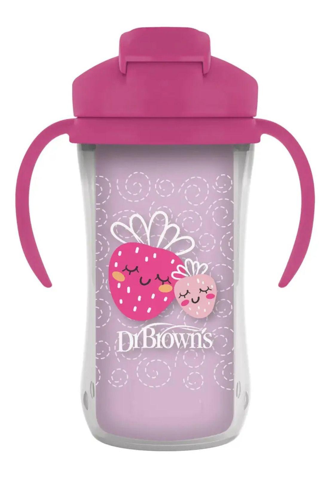 Vaso Térmico Rosa 300ml Con Pitillo Antiderrame Dr. Brown's-2