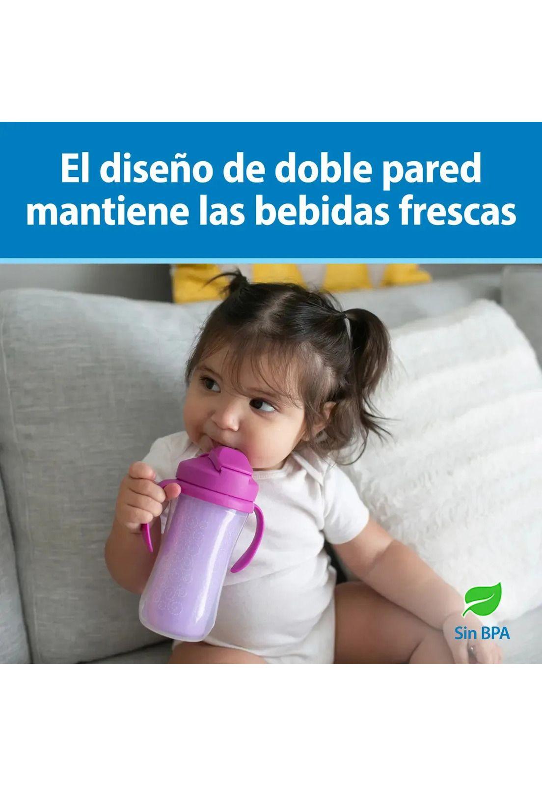 Vaso Térmico Rosa 300ml Con Pitillo Antiderrame Dr. Brown's-3