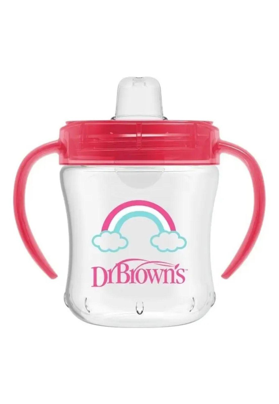 Vaso Antiderrame Dr. Brown´s 180 Ml 6+m Boquilla Blanda Rosa-1
