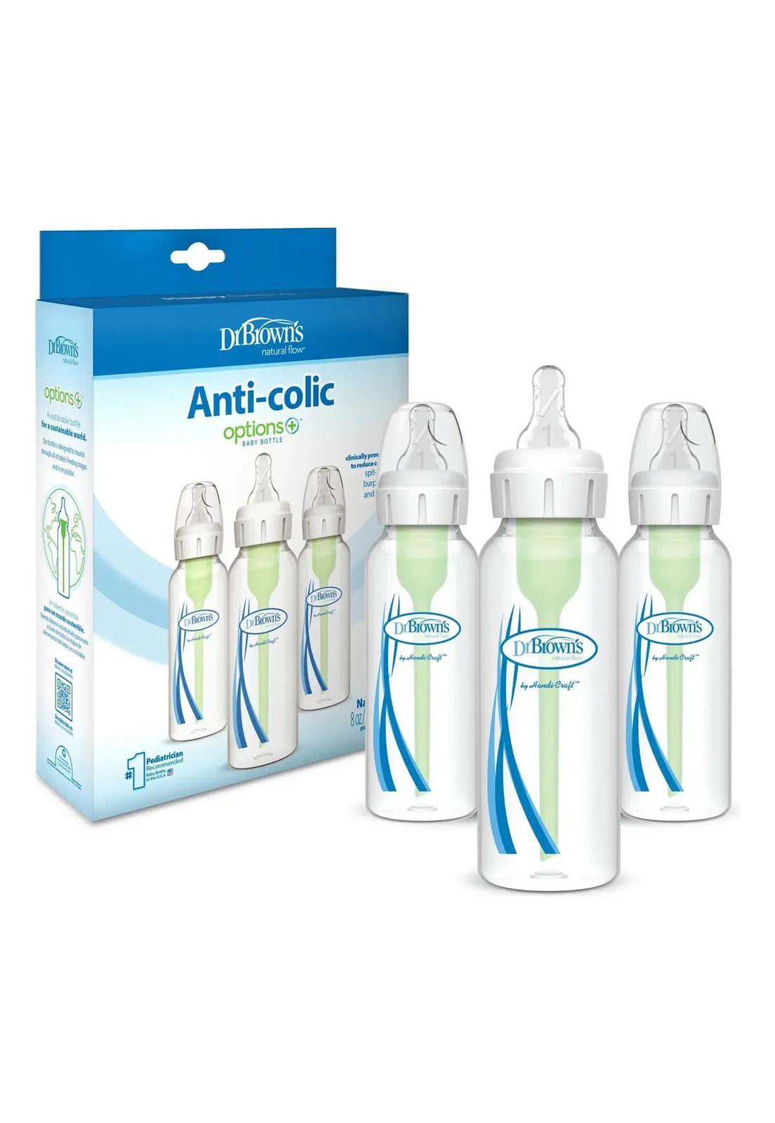 Pack 3 Mamaderas Boca Estándar Dr. Browns Options+ 250ml 0m+-0