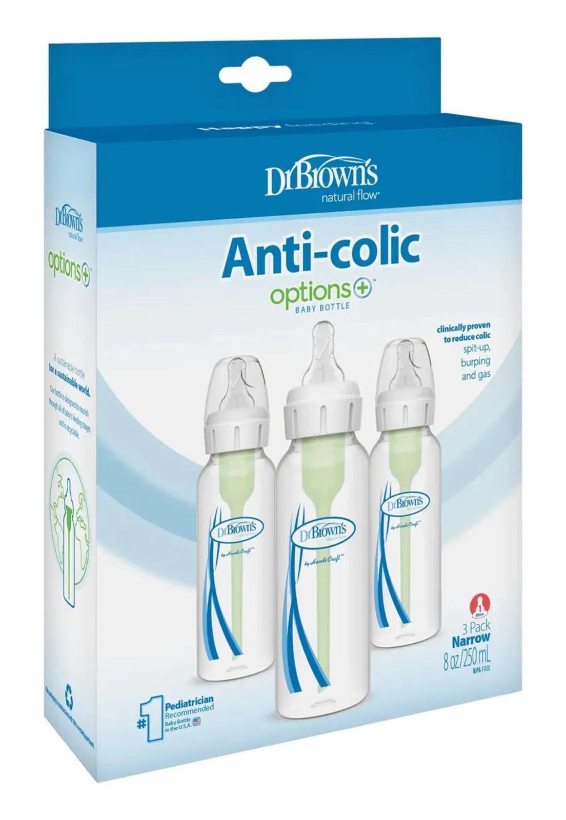 Pack 3 Mamaderas Boca Estándar Dr. Browns Options+ 250ml 0m+-4