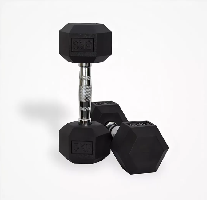 Mancuerna Hexagonal De Caucho 5 Kg (total 10kg El Par)-2