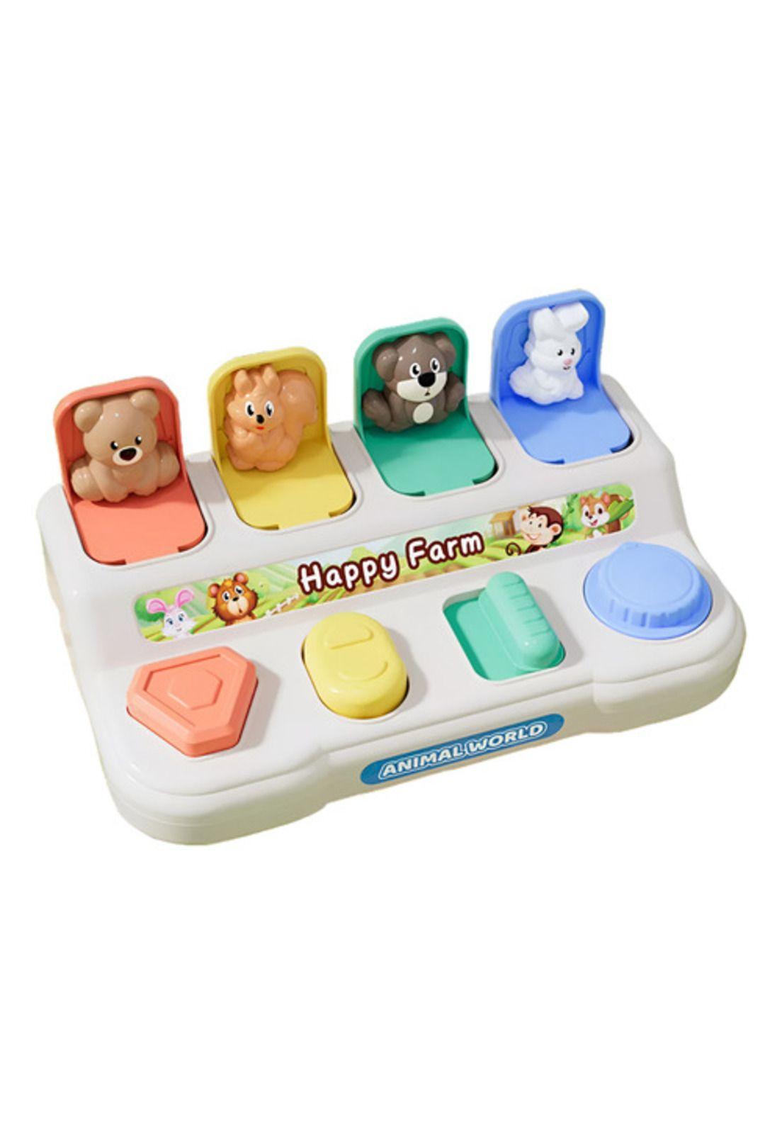 Juguete Causa Y Efecto Para Niños Caja Animalitos Juego-0